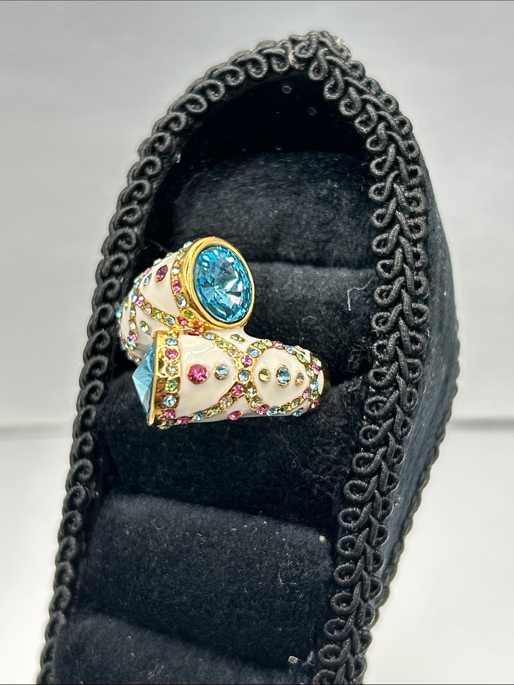 Ross-Simons Gold-Tone Ring with Blue Center Stone and Multicolor Accent Stones